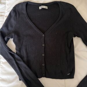 Hollister Black Ribbed Cardigan
